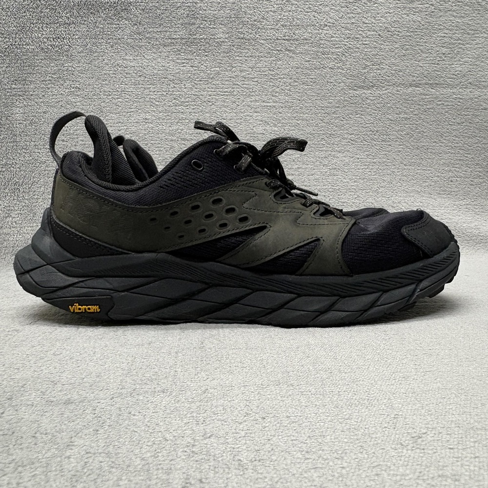Hoka One One Anacapa Breeze Low Shoes Mens Size 9.5D Black‎ Vibram Trail Hiking